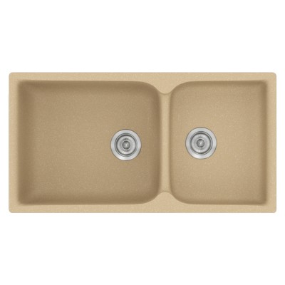 Νεροχύτης συνθετικός γρανίτη Sanitec Classic 307 92x51cm σε χρώμα 45. Granite Cappucino