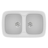 Νεροχύτης συνθετικός γρανίτη Sanitec Classic 312 82x50cm σε χρώμα 00. White