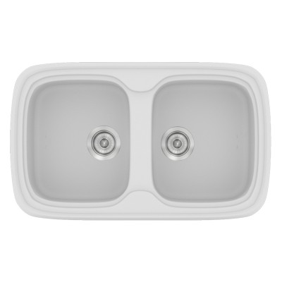 Νεροχύτης συνθετικός γρανίτη Sanitec Classic 312 82x50cm σε χρώμα 00. White