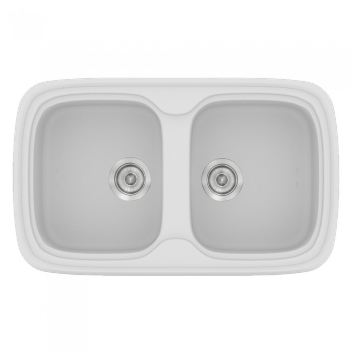 Νεροχύτης συνθετικός γρανίτη Sanitec Classic 312 82x50cm σε χρώμα 00. White