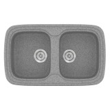 Νεροχύτης συνθετικός γρανίτη Sanitec Classic 312 82x50cm σε χρώμα 04. Granite Grey