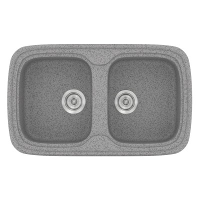 Νεροχύτης συνθετικός γρανίτη Sanitec Classic 312 82x50cm σε χρώμα 04. Granite Grey