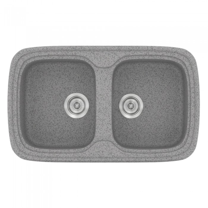 Νεροχύτης συνθετικός γρανίτη Sanitec Classic 312 82x50cm σε χρώμα 04. Granite Grey