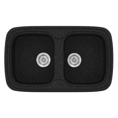 Νεροχύτης συνθετικός γρανίτη Sanitec Classic 312 82x50cm σε χρώμα 05. Granite Black