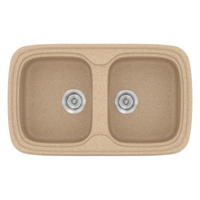 Νεροχύτης συνθετικός γρανίτη Sanitec Classic 312 82x50cm σε χρώμα 10. Granite Beige