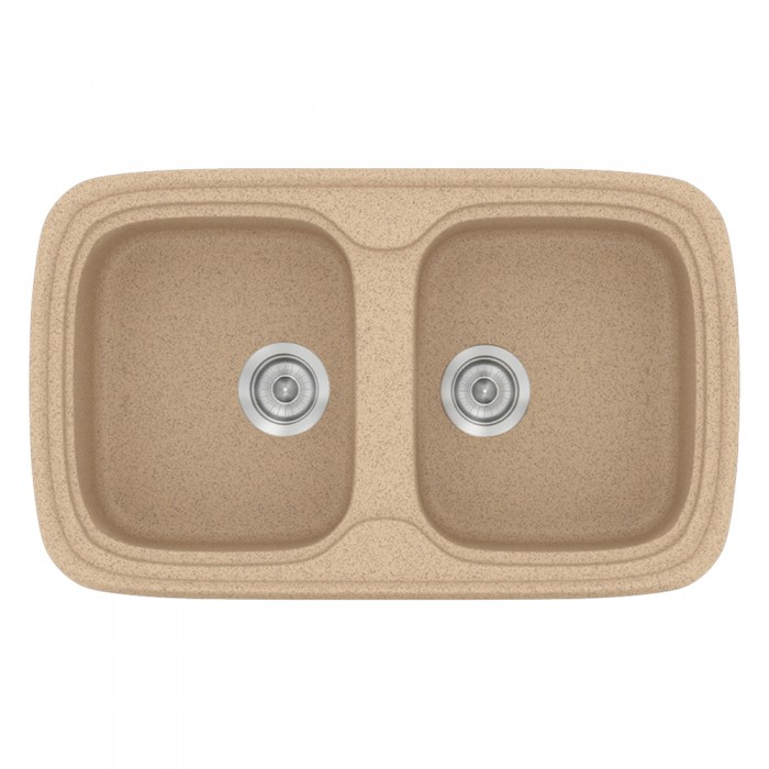 Νεροχύτης συνθετικός γρανίτη Sanitec Classic 312 82x50cm σε χρώμα 10. Granite Beige