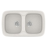 Νεροχύτης συνθετικός γρανίτη Sanitec Classic 312 82x50cm σε χρώμα 14. Metallic Ice