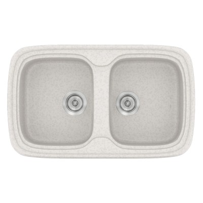 Νεροχύτης συνθετικός γρανίτη Sanitec Classic 312 82x50cm σε χρώμα 14. Metallic Ice