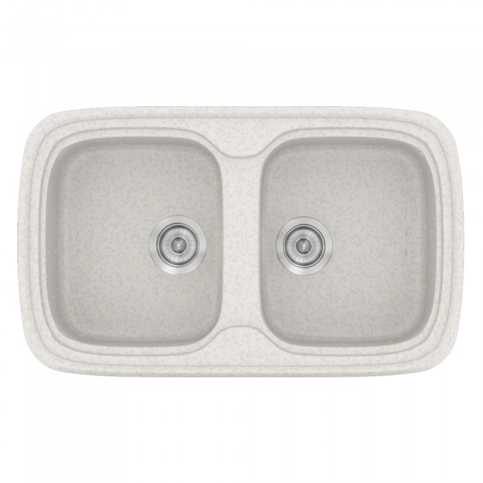 Νεροχύτης συνθετικός γρανίτη Sanitec Classic 312 82x50cm σε χρώμα 14. Metallic Ice