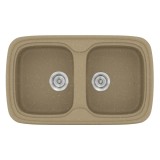 Νεροχύτης συνθετικός γρανίτη Sanitec Classic 312 82x50cm σε χρώμα 15. Metallic Cream