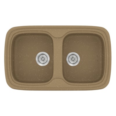 Νεροχύτης συνθετικός γρανίτη Sanitec Classic 312 82x50cm σε χρώμα 16. Metallic Coffee