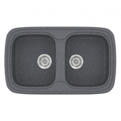 Νεροχύτης συνθετικός γρανίτη Sanitec Classic 312 82x50cm σε χρώμα 17. Metallic Silver