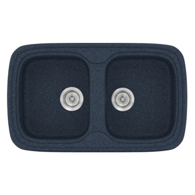 Νεροχύτης συνθετικός γρανίτη Sanitec Classic 312 82x50cm σε χρώμα 18. Granite Blue