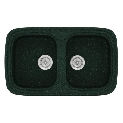 Νεροχύτης συνθετικός γρανίτη Sanitec Classic 312 82x50cm σε χρώμα 19. Granite Green