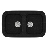 Νεροχύτης συνθετικός γρανίτη Sanitec Classic 312 82x50cm σε χρώμα 22. Metallic Space