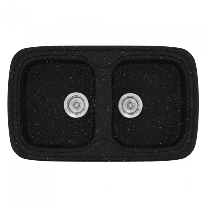 Νεροχύτης συνθετικός γρανίτη Sanitec Classic 312 82x50cm σε χρώμα 22. Metallic Space