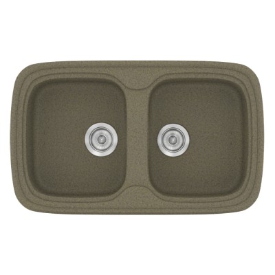 Νεροχύτης συνθετικός γρανίτη Sanitec Classic 312 82x50cm σε χρώμα 41. Granite Rust