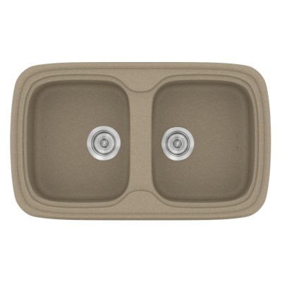 Νεροχύτης συνθετικός γρανίτη Sanitec Classic 312 82x50cm σε χρώμα 42. Granite Taupe