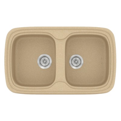 Νεροχύτης συνθετικός γρανίτη Sanitec Classic 312 82x50cm σε χρώμα 45. Granite Cappucino