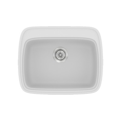 Νεροχύτης συνθετικός γρανίτη Sanitec Classic 313 58x50cm σε χρώμα 00. White