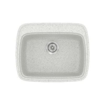 Νεροχύτης συνθετικός γρανίτη Sanitec Classic 313 58x50cm σε χρώμα 01. Granite White