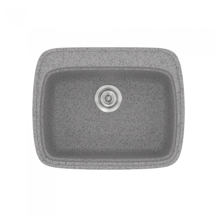 Νεροχύτης συνθετικός γρανίτη Sanitec Classic 313 58x50cm σε χρώμα 04. Granite Grey