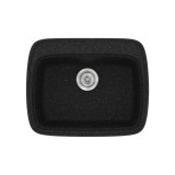 Νεροχύτης συνθετικός γρανίτη Sanitec Classic 313 58x50cm σε χρώμα 05. Granite Black