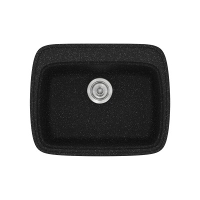 Νεροχύτης συνθετικός γρανίτη Sanitec Classic 313 58x50cm σε χρώμα 05. Granite Black