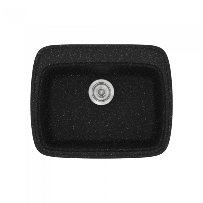 Νεροχύτης συνθετικός γρανίτη Sanitec Classic 313 58x50cm σε χρώμα 05. Granite Black