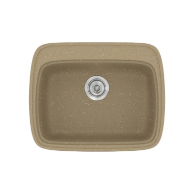 Νεροχύτης συνθετικός γρανίτη Sanitec Classic 313 58x50cm σε χρώμα 15. Metallic Cream