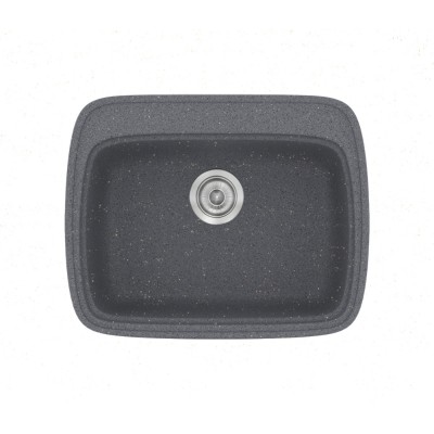 Νεροχύτης συνθετικός γρανίτη Sanitec Classic 313 58x50cm σε χρώμα 17. Metallic Silver