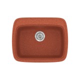 Νεροχύτης συνθετικός γρανίτη Sanitec Classic 313 58x50cm σε χρώμα 20. Granite Terracota