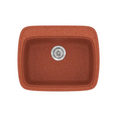 Νεροχύτης συνθετικός γρανίτη Sanitec Classic 313 58x50cm σε χρώμα 20. Granite Terracota