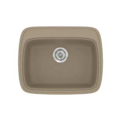 Νεροχύτης συνθετικός γρανίτη Sanitec Classic 313 58x50cm σε χρώμα 42. Granite Taupe