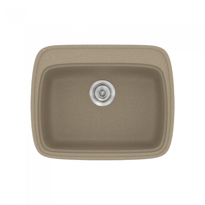 Νεροχύτης συνθετικός γρανίτη Sanitec Classic 313 58x50cm σε χρώμα 42. Granite Taupe