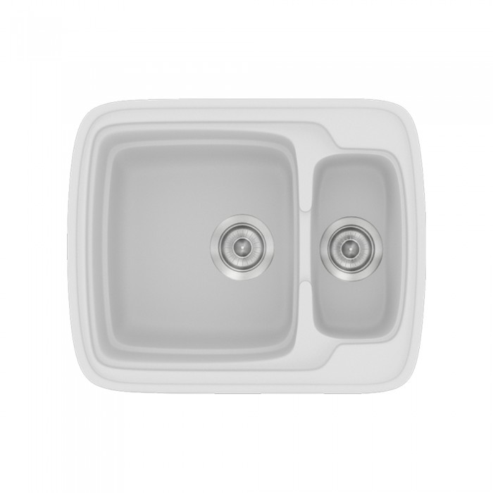 Νεροχύτης συνθετικός γρανίτη Sanitec Classic 314 60x51cm σε χρώμα 00. White