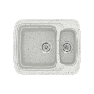 Νεροχύτης συνθετικός γρανίτη Sanitec Classic 314 60x51cm σε χρώμα 01. Granite White