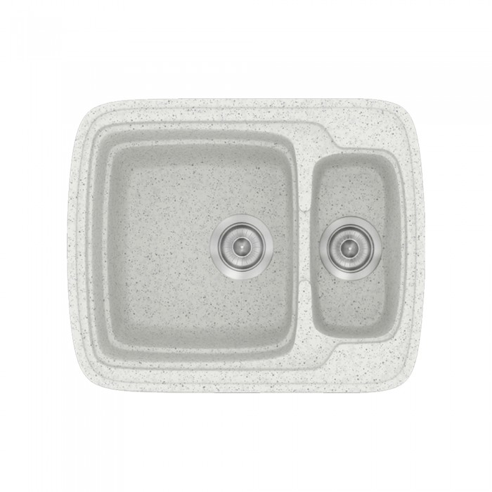 Νεροχύτης συνθετικός γρανίτη Sanitec Classic 314 60x51cm σε χρώμα 01. Granite White