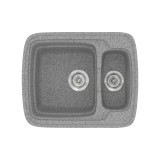 Νεροχύτης συνθετικός γρανίτη Sanitec Classic 314 60x51cm σε χρώμα 04. Granite Grey