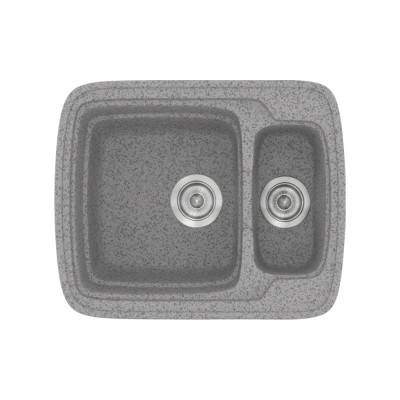 Νεροχύτης συνθετικός γρανίτη Sanitec Classic 314 60x51cm σε χρώμα 04. Granite Grey