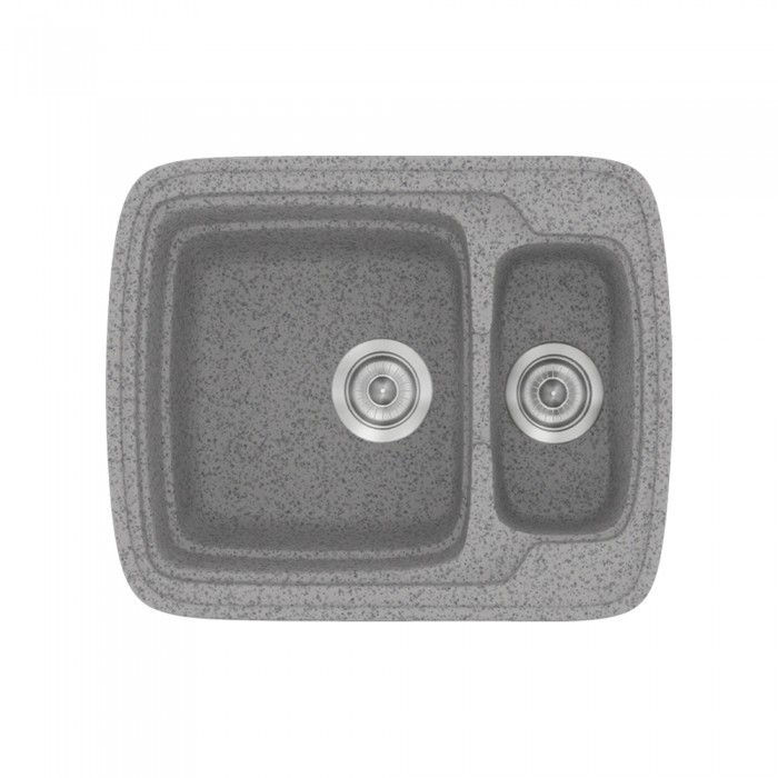 Νεροχύτης συνθετικός γρανίτη Sanitec Classic 314 60x51cm σε χρώμα 04. Granite Grey