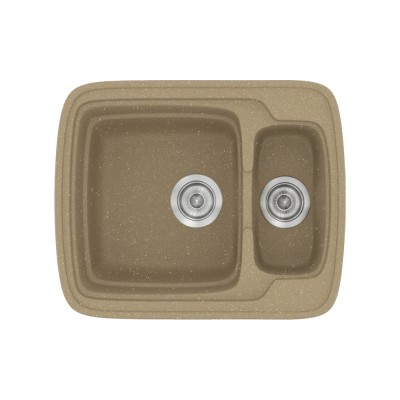 Νεροχύτης συνθετικός γρανίτη Sanitec Classic 314 60x51cm σε χρώμα 15. Metallic Cream