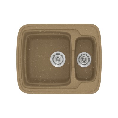 Νεροχύτης συνθετικός γρανίτη Sanitec Classic 314 60x51cm σε χρώμα 16. Metallic Coffee