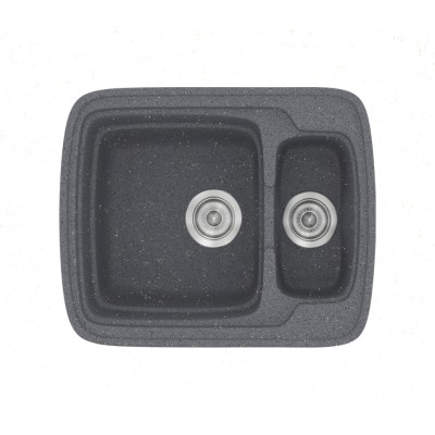 Νεροχύτης συνθετικός γρανίτη Sanitec Classic 314 60x51cm σε χρώμα 17. Metallic Silver