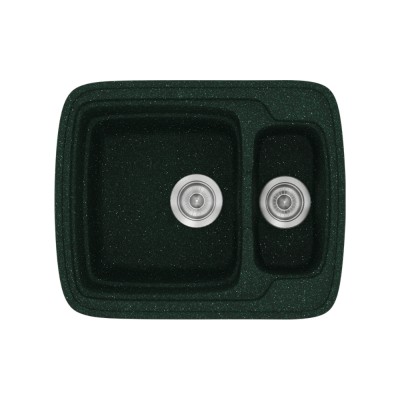 Νεροχύτης συνθετικός γρανίτη Sanitec Classic 314 60x51cm σε χρώμα 19. Granite Green