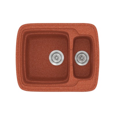 Νεροχύτης συνθετικός γρανίτη Sanitec Classic 314 60x51cm σε χρώμα 20. Granite Terracota