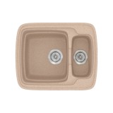 Νεροχύτης συνθετικός γρανίτη Sanitec Classic 314 60x51cm σε χρώμα 21. Granite Sand