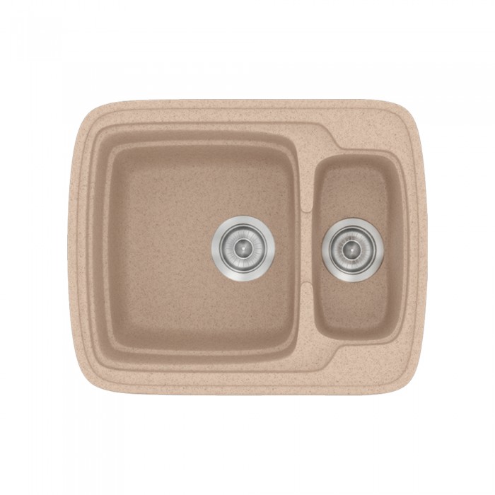 Νεροχύτης συνθετικός γρανίτη Sanitec Classic 314 60x51cm σε χρώμα 21. Granite Sand