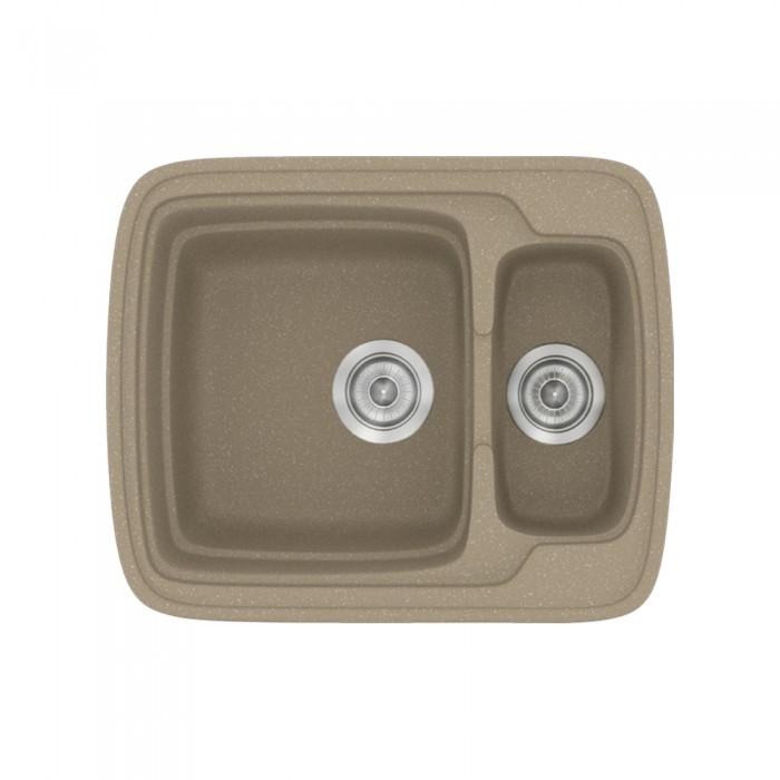 Νεροχύτης συνθετικός γρανίτη Sanitec Classic 314 60x51cm σε χρώμα 42. Granite Taupe