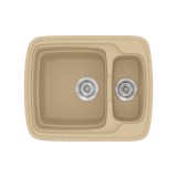 Νεροχύτης συνθετικός γρανίτη Sanitec Classic 314 60x51cm σε χρώμα 45. Granite Cappucino